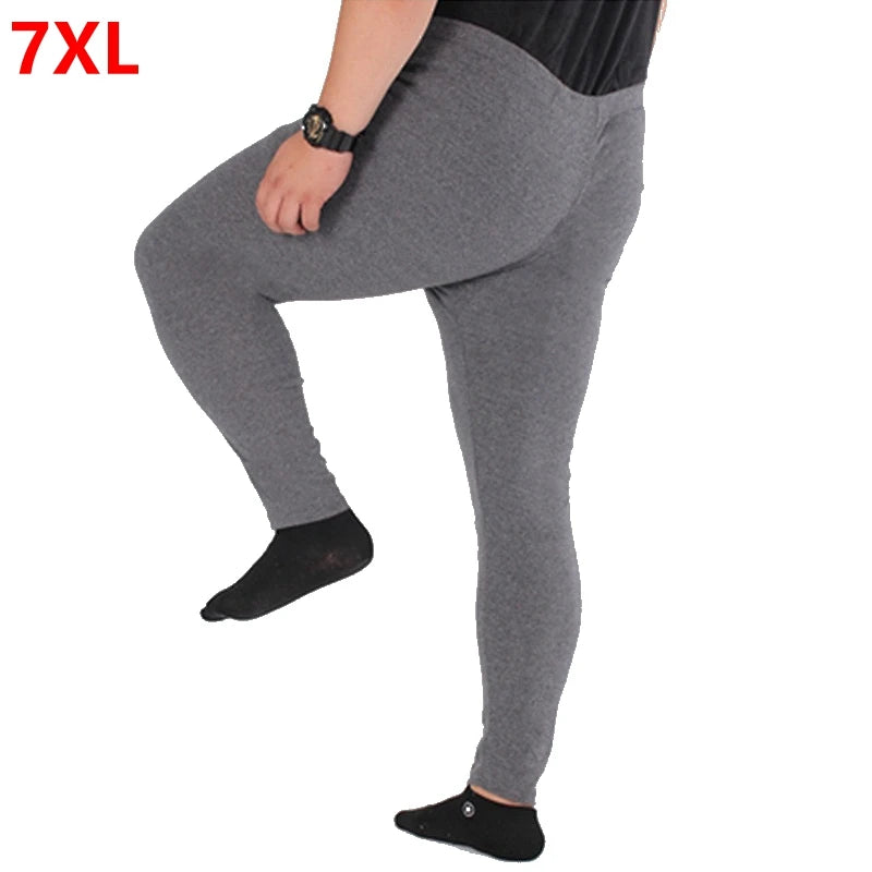Autumn big size Men  Underwear Super Soft Men's Cotton Pants plus size Long Johns Mens Tight Underwear 7XL 6XL 5XL 4XL