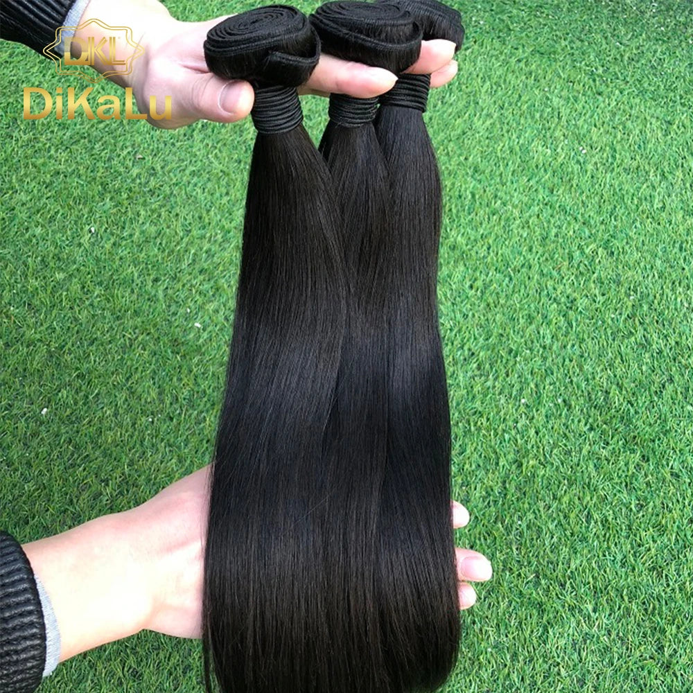 Double Drawn Bundles Thick Virgin Indian Human Hair Blonde European Hair Weaving for Black Women