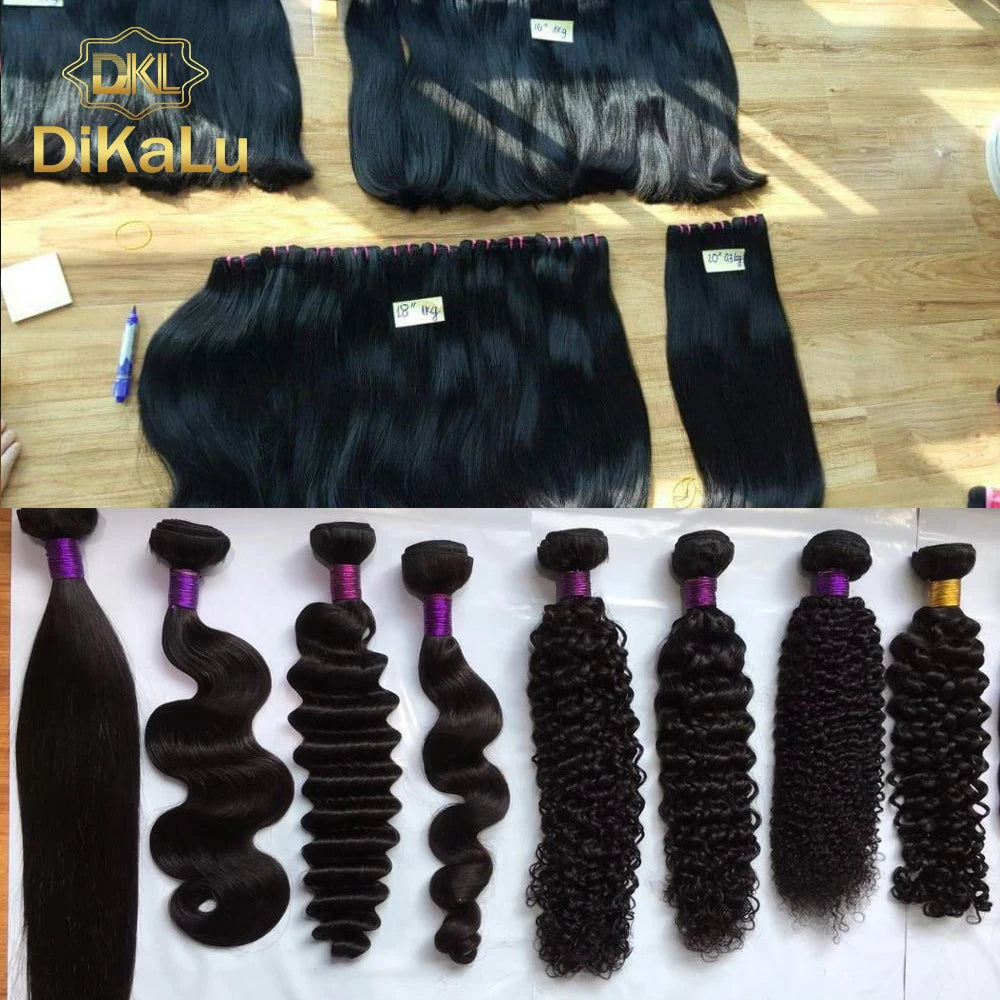 Double Drawn Bundles Thick Virgin Indian Human Hair Blonde European Hair Weaving for Black Women