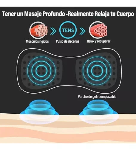 Mini Masajeador Electrico Parche 8 Modos