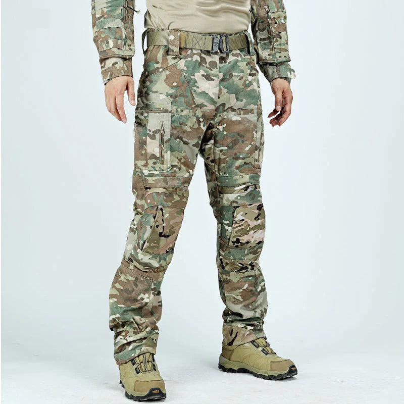 Tactical Casual Pants Mens Waterproof Cargo Trousers Outdoor Multi-Pocket Military Pants Male Hiking Wear-resisting Trousers
