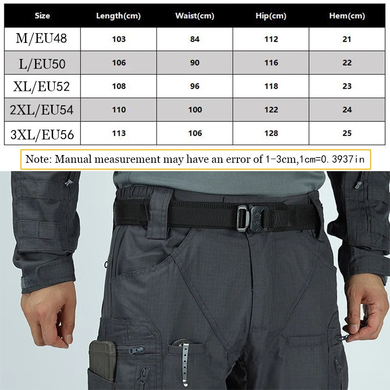 Tactical Casual Pants Mens Waterproof Cargo Trousers Outdoor Multi-Pocket Military Pants Male Hiking Wear-resisting Trousers