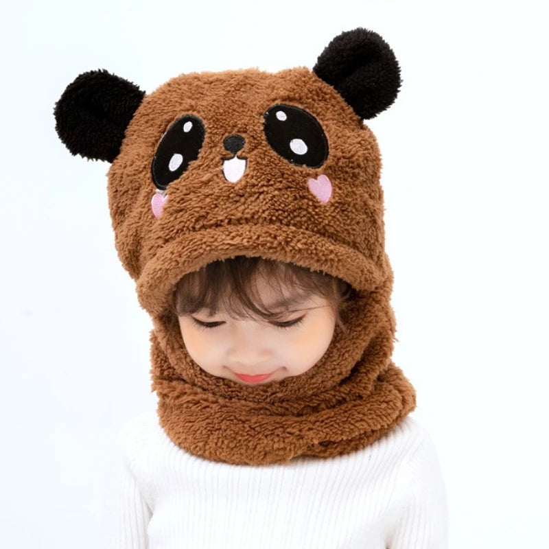 Hot Sell Autumn And Winter Warm Children's Hats And Neck Gaiter Set Rabbit Hat Girls' Fleece Hat