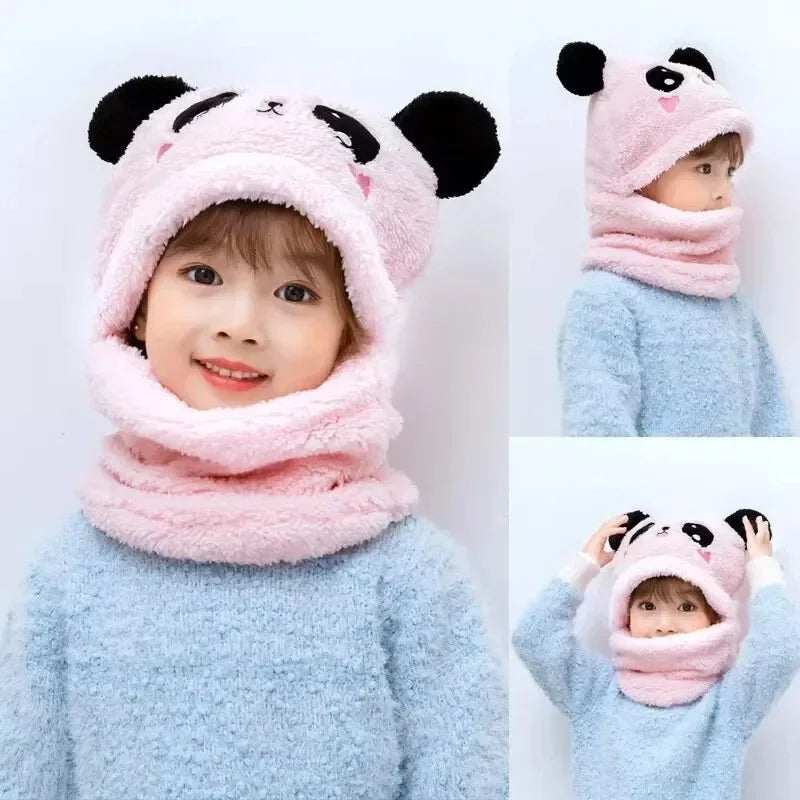 Hot Sell Autumn And Winter Warm Children's Hats And Neck Gaiter Set Rabbit Hat Girls' Fleece Hat