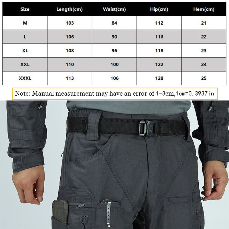 Tactical Casual Pants Mens Waterproof Cargo Trousers Outdoor Multi-Pocket Military Pants Male Hiking Wear-resisting Trousers