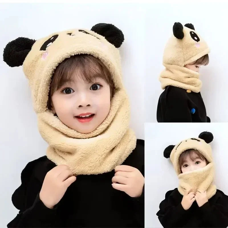 Hot Sell Autumn And Winter Warm Children's Hats And Neck Gaiter Set Rabbit Hat Girls' Fleece Hat
